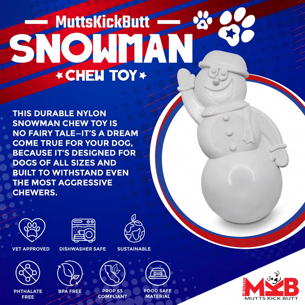 Snowman Ultra Durable Dog Chew - SodaPup