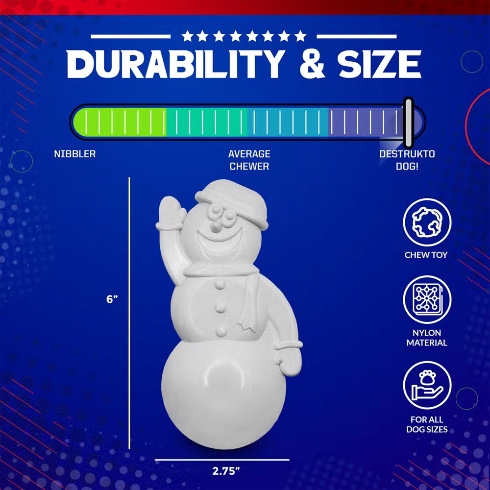 Snowman Ultra Durable Dog Chew - SodaPup