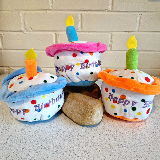 Happy Birthday Cupcake Dog Toy