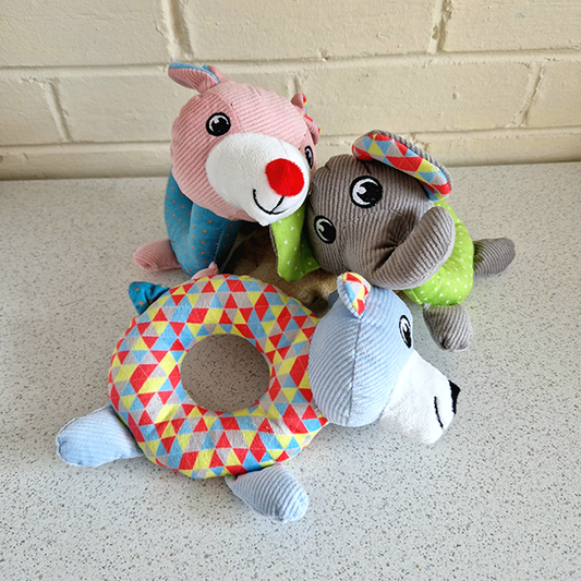 Plush Ring Puppy Toy