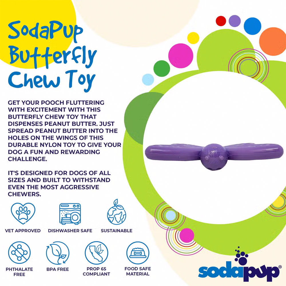 Butterfly Nylon Chew & Enrichment Toy - SodaPup